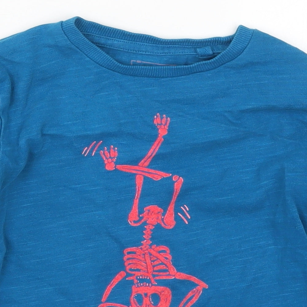 NEXT Boys Blue   Pullover Sweatshirt Size 4 Years  - Skeleton Breakin' Dancing