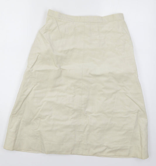 Preworn Womens Beige  Corduroy A-Line Skirt Size 28 in