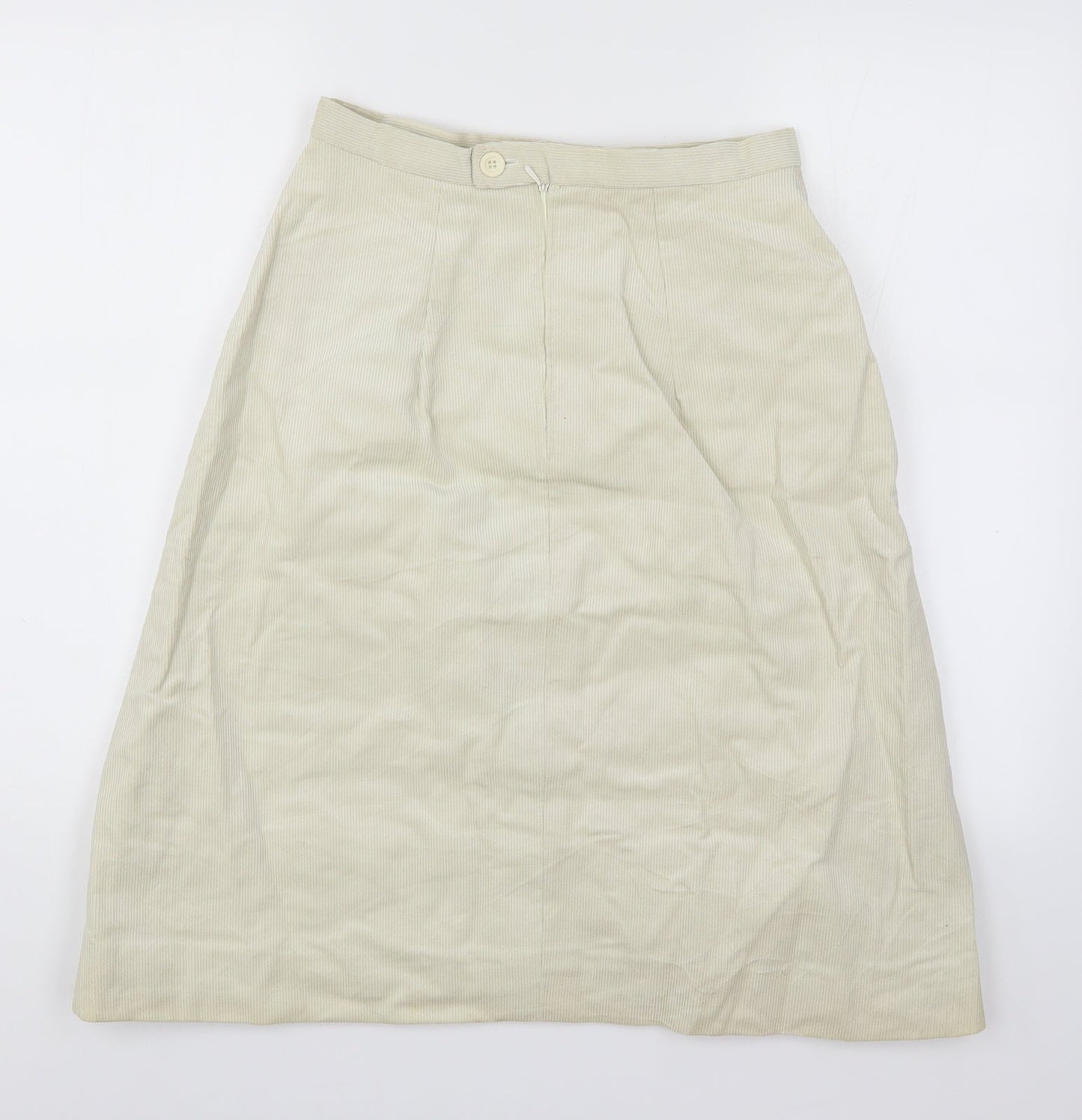 Preworn Womens Beige  Corduroy A-Line Skirt Size 28 in