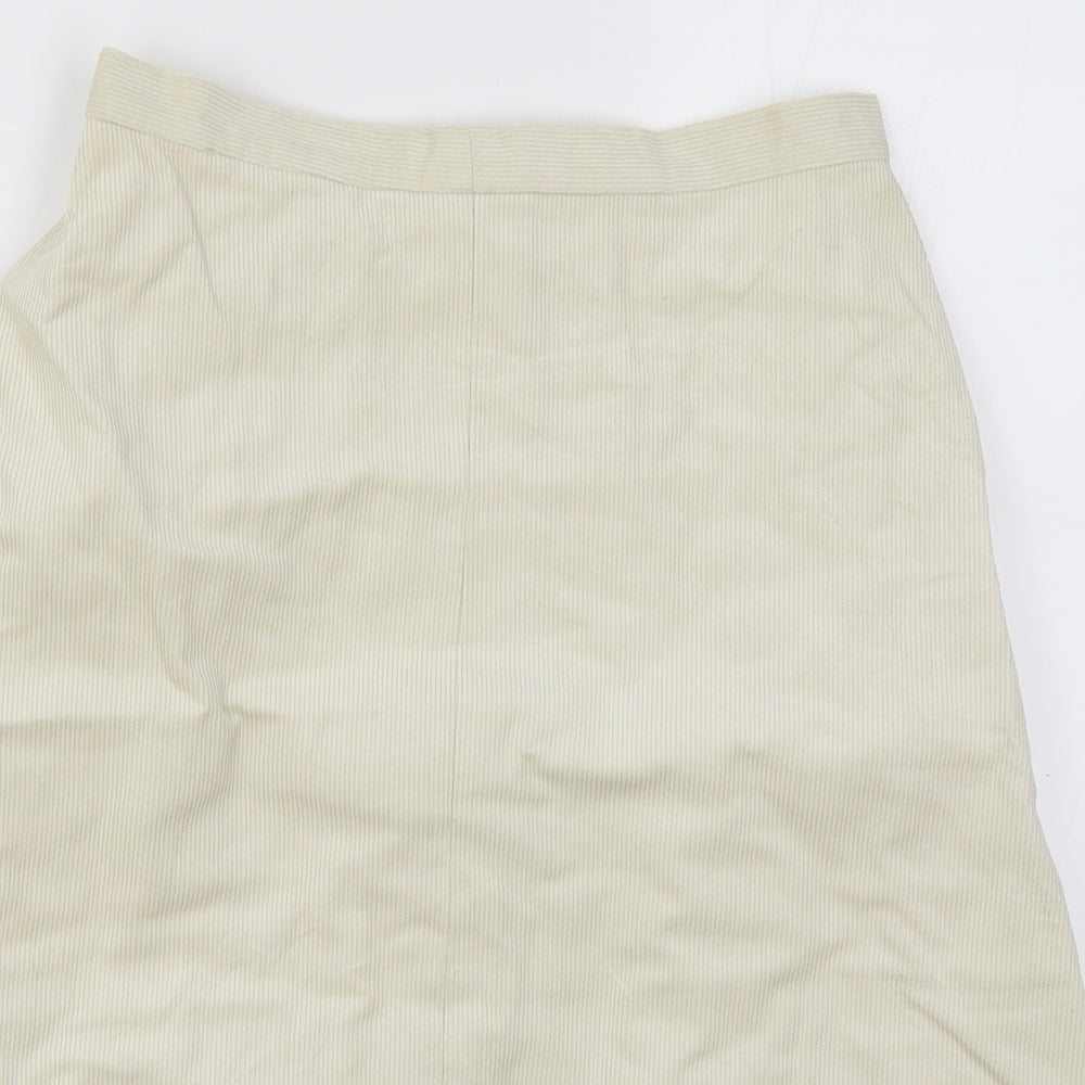 Preworn Womens Beige  Corduroy A-Line Skirt Size 28 in