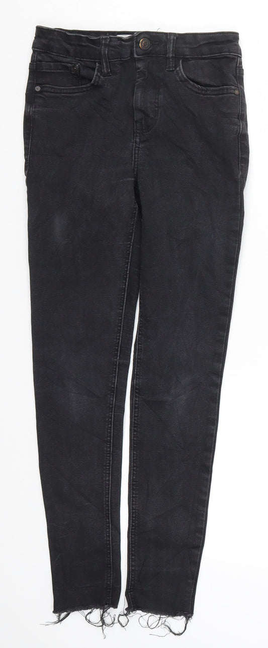 MNG Womens Black  Denim Skinny Jeans Size 4 L26 in - Distressed Hem