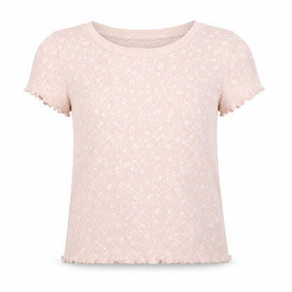 Front view of Gap girls’ beige basic t-shirt, size 10, years