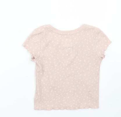 Back view of Gap girls’ beige basic t-shirt, size 10, years