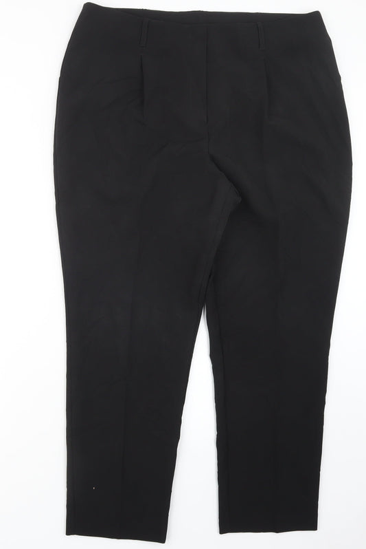 M&Co Womens Black   Trousers  Size 16 L27 in