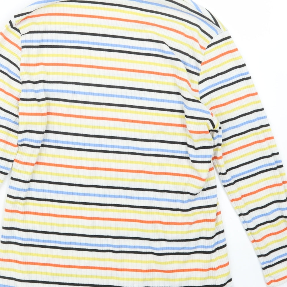 George Womens Blue Striped  Basic T-Shirt Size 12