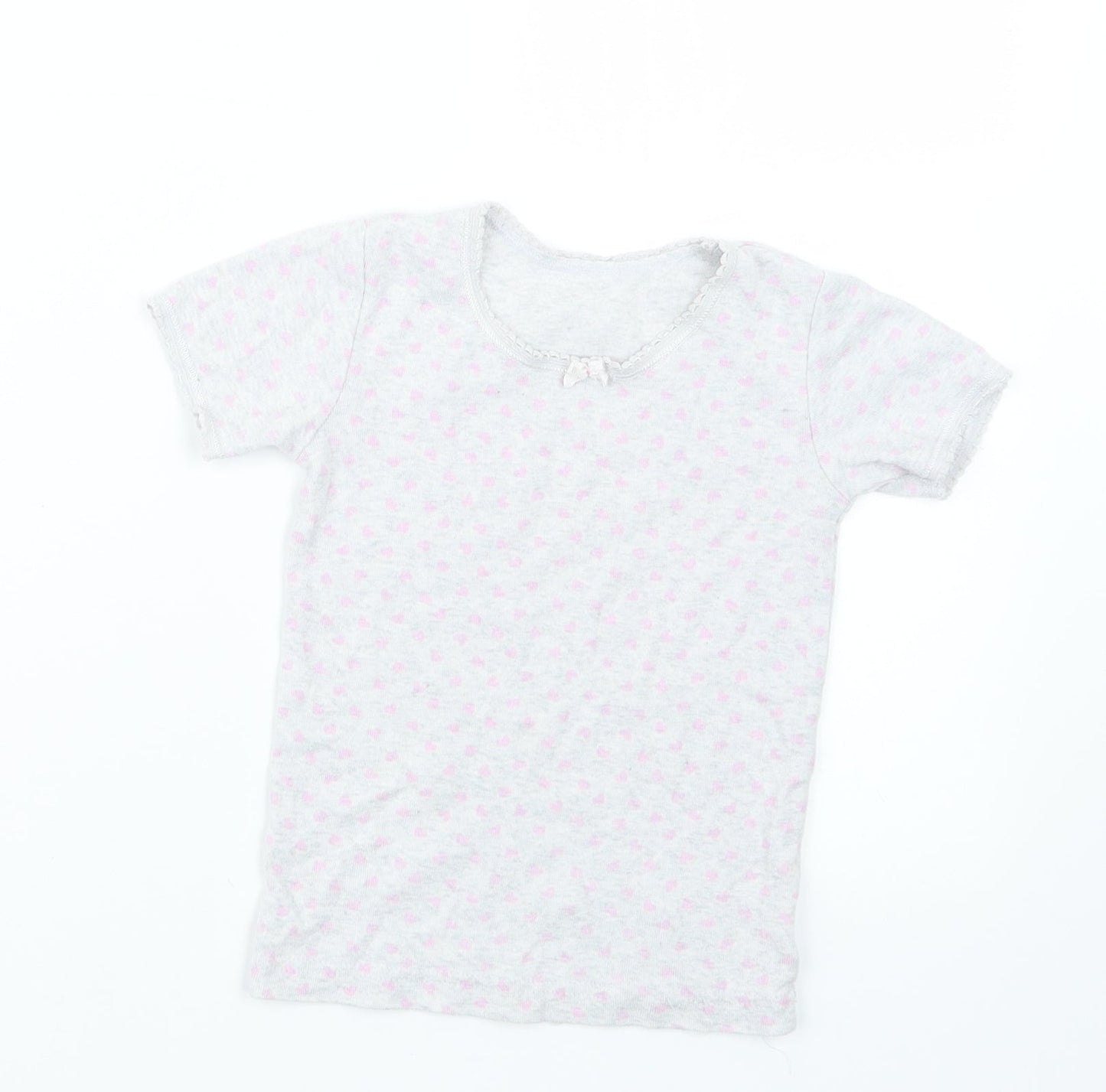 Primark Girls Grey Geometric  Top Pyjama Top Size 3-4 Years