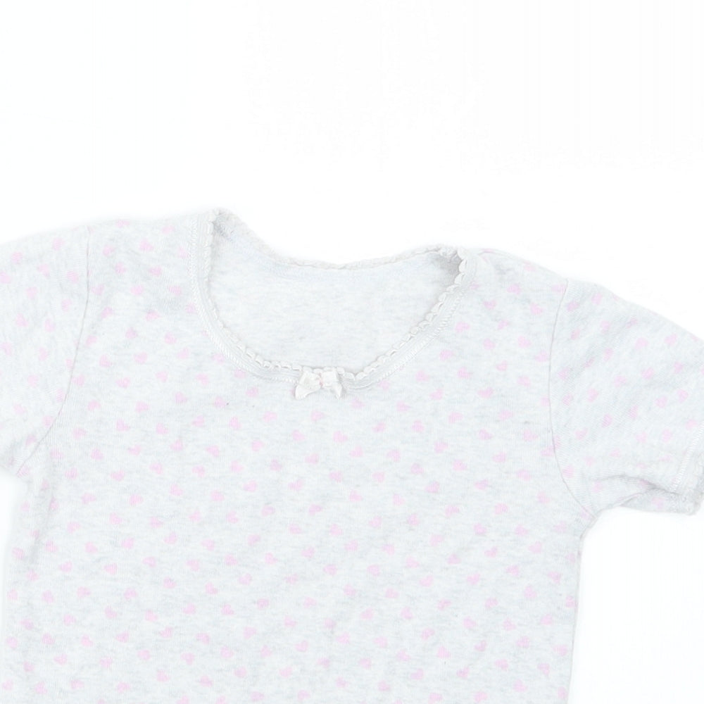 Primark Girls Grey Geometric  Top Pyjama Top Size 3-4 Years