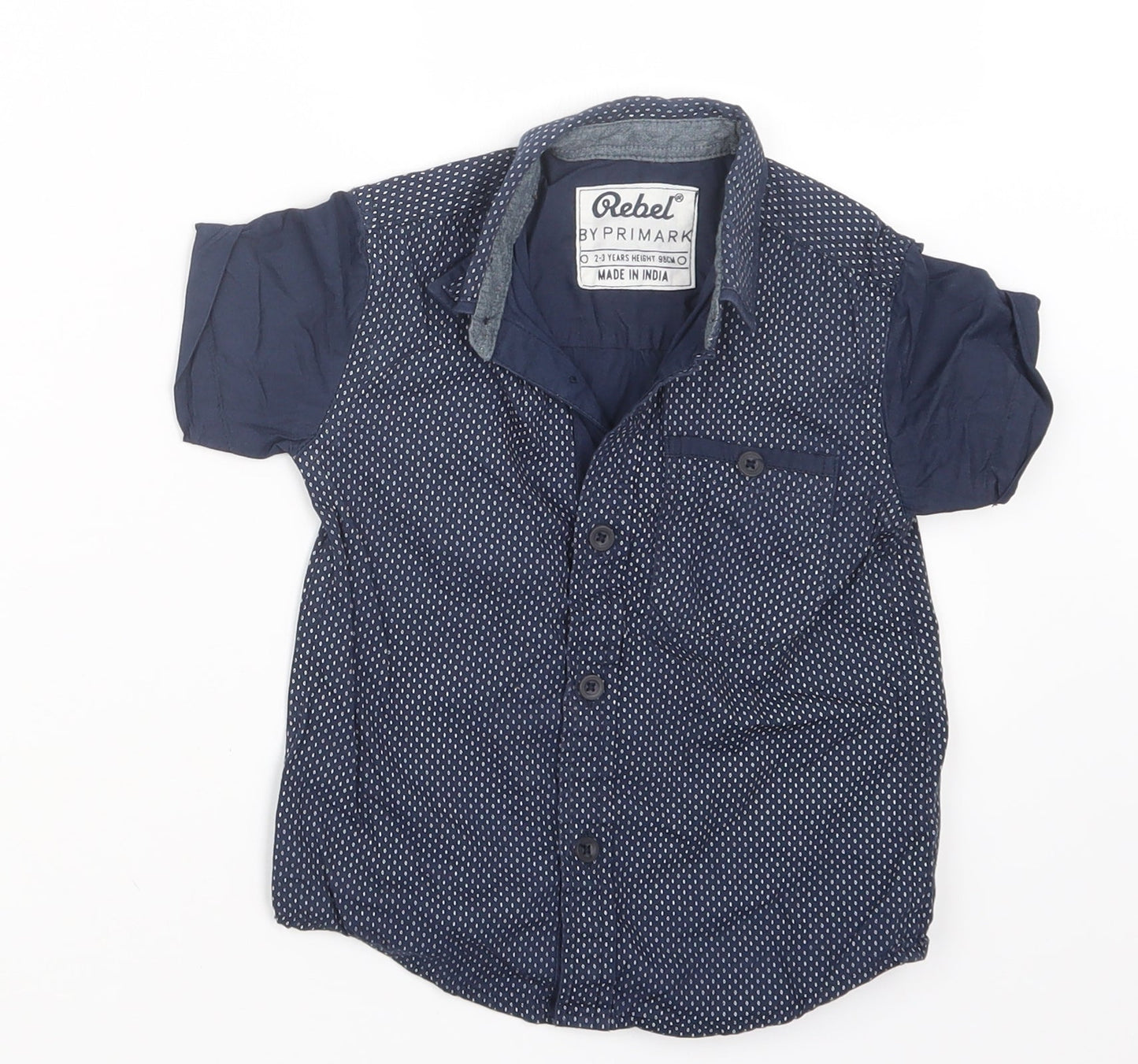 Rebel Boys Blue   Basic Button-Up Size 2-3 Years