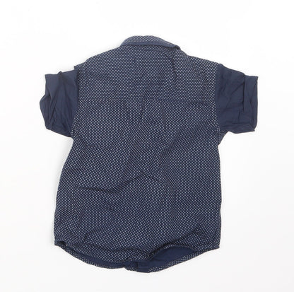 Back view of Rebel boys’ blue basic button-up, size 2-3, years
