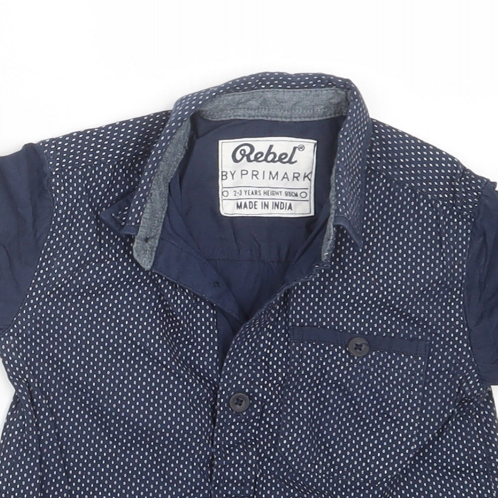 Rebel Boys Blue   Basic Button-Up Size 2-3 Years