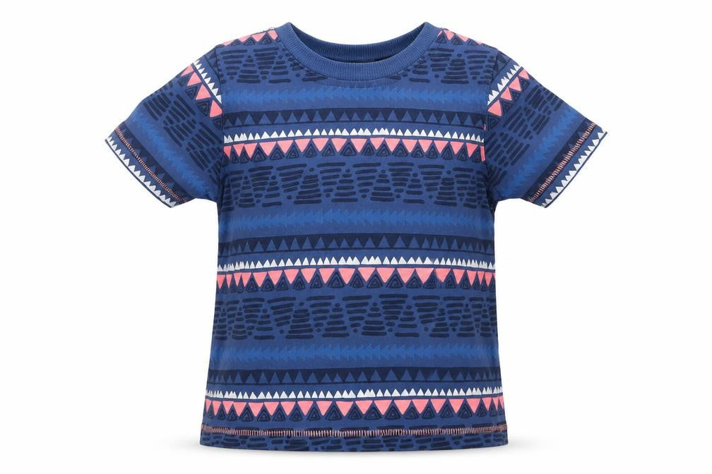 George Girls Blue Geometric  Basic T-Shirt Size 18-24 Months