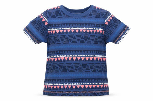 George Girls Blue Geometric  Basic T-Shirt Size 18-24 Months