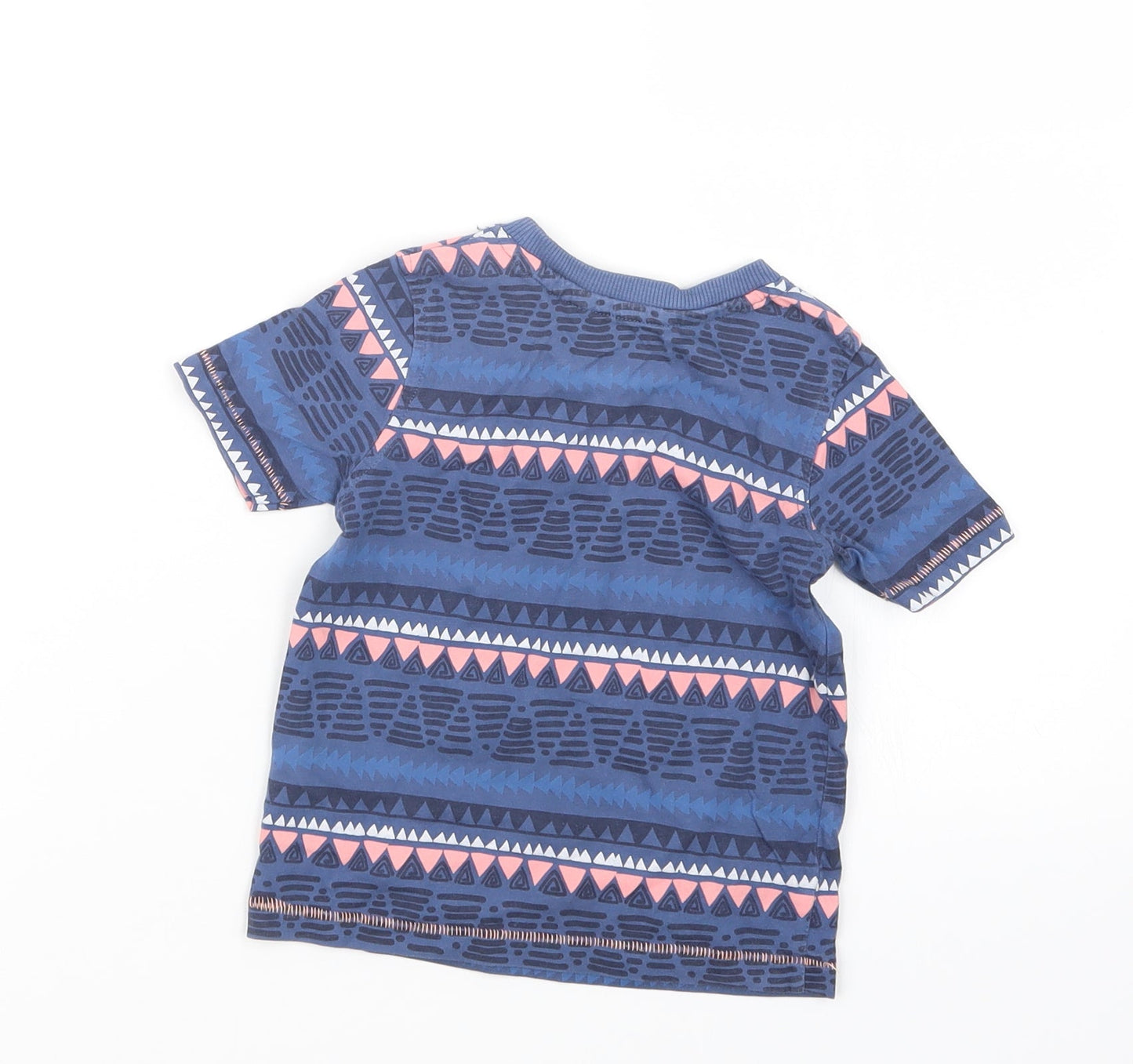 George Girls Blue Geometric  Basic T-Shirt Size 18-24 Months