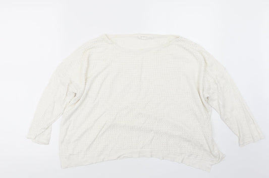 Stradivarius Womens White  Knit Pullover Jumper Size M