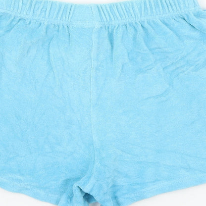 Next Womens Blue  Flannel Sweat Shorts Size 8