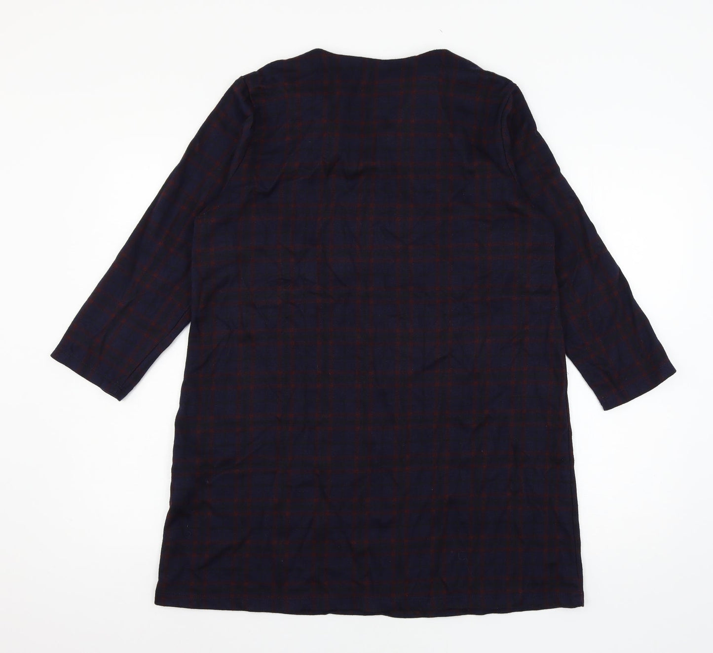 Isle Womens Blue Plaid  Mini  Size 14