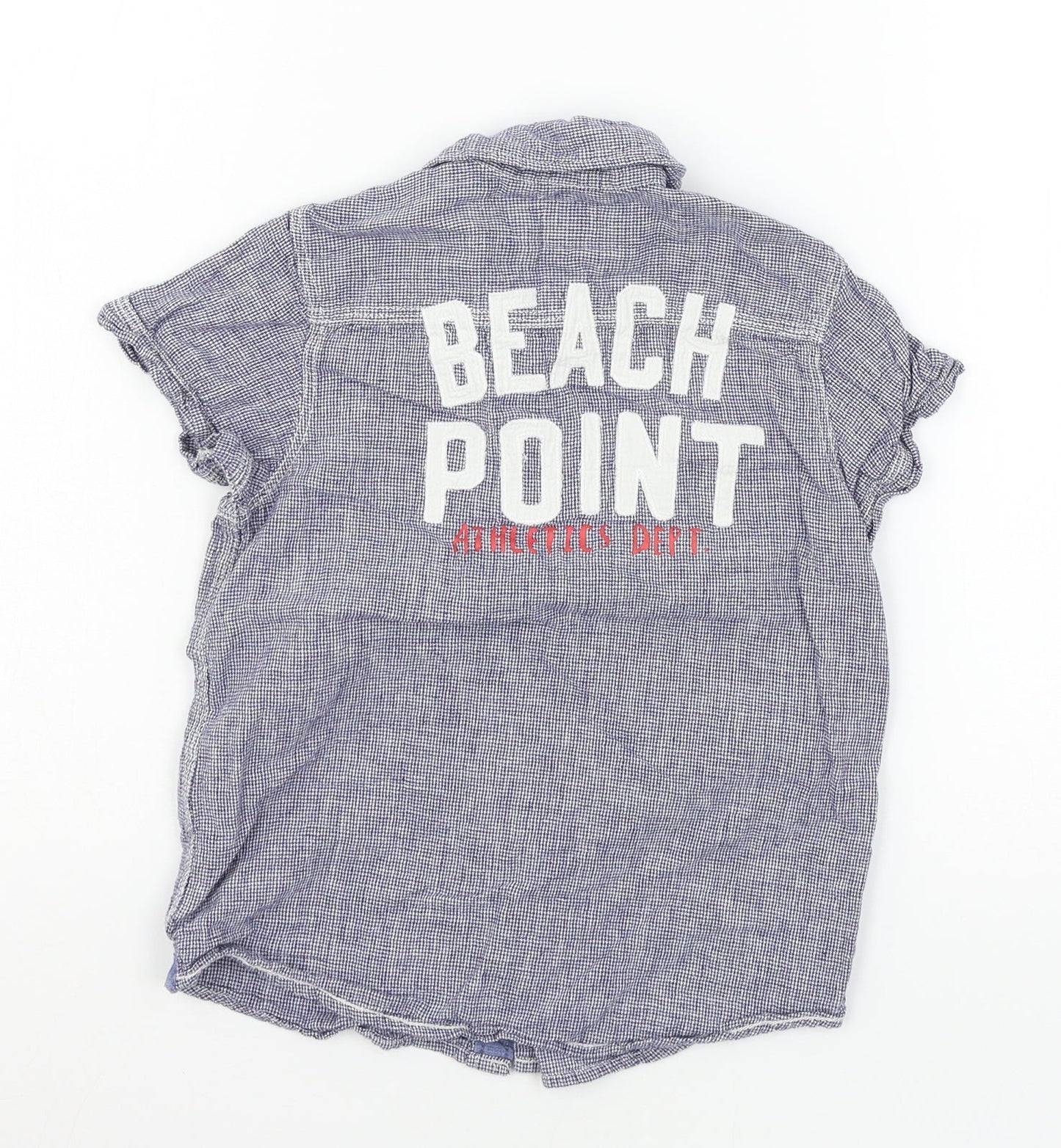 H&M Boys Blue Check  Basic Button-Up Size 7 Years  - Beach Point