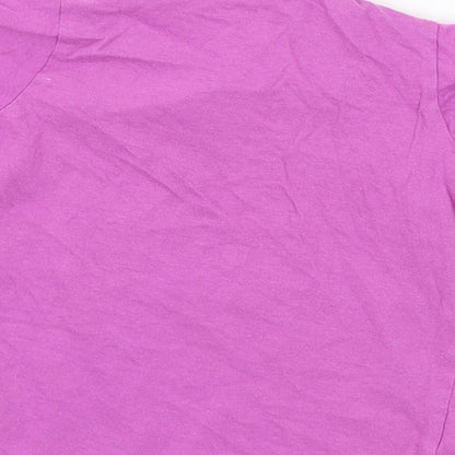 Brand and care label for Studio girls’ purple jersey basic t-shirt, size 3-4, years - unicorn