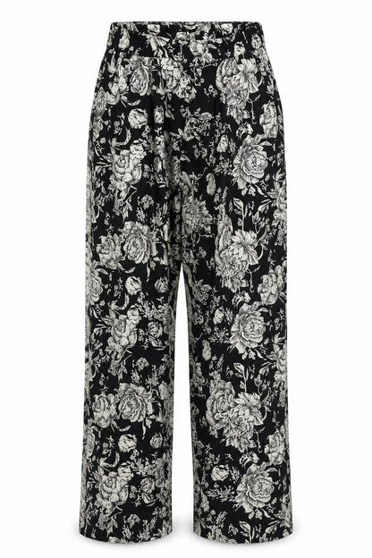 The Gud Look Womens Black Floral  Trousers  Size 4 L29 in