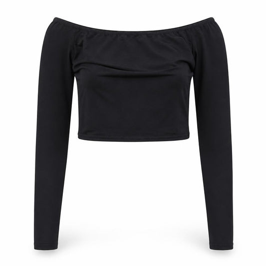 PRETTYLITTLETHING Womens Black Colourblock  Basic T-Shirt Size 8