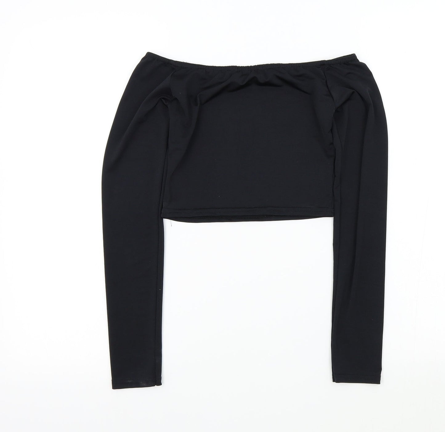 PRETTYLITTLETHING Womens Black Colourblock  Basic T-Shirt Size 8