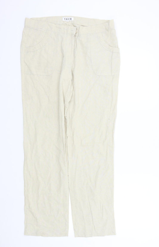 Enza Womens Beige   Trousers  Size XL L29 in