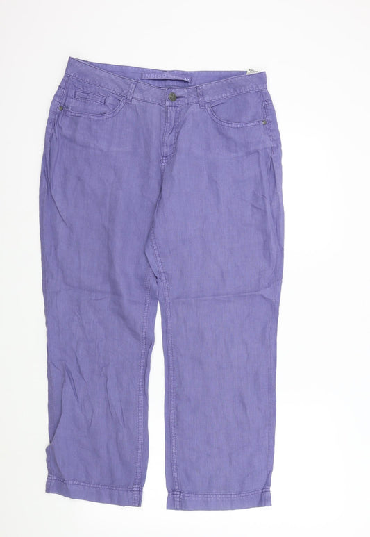 M&S Womens Blue   Trousers  Size 12 L26 in