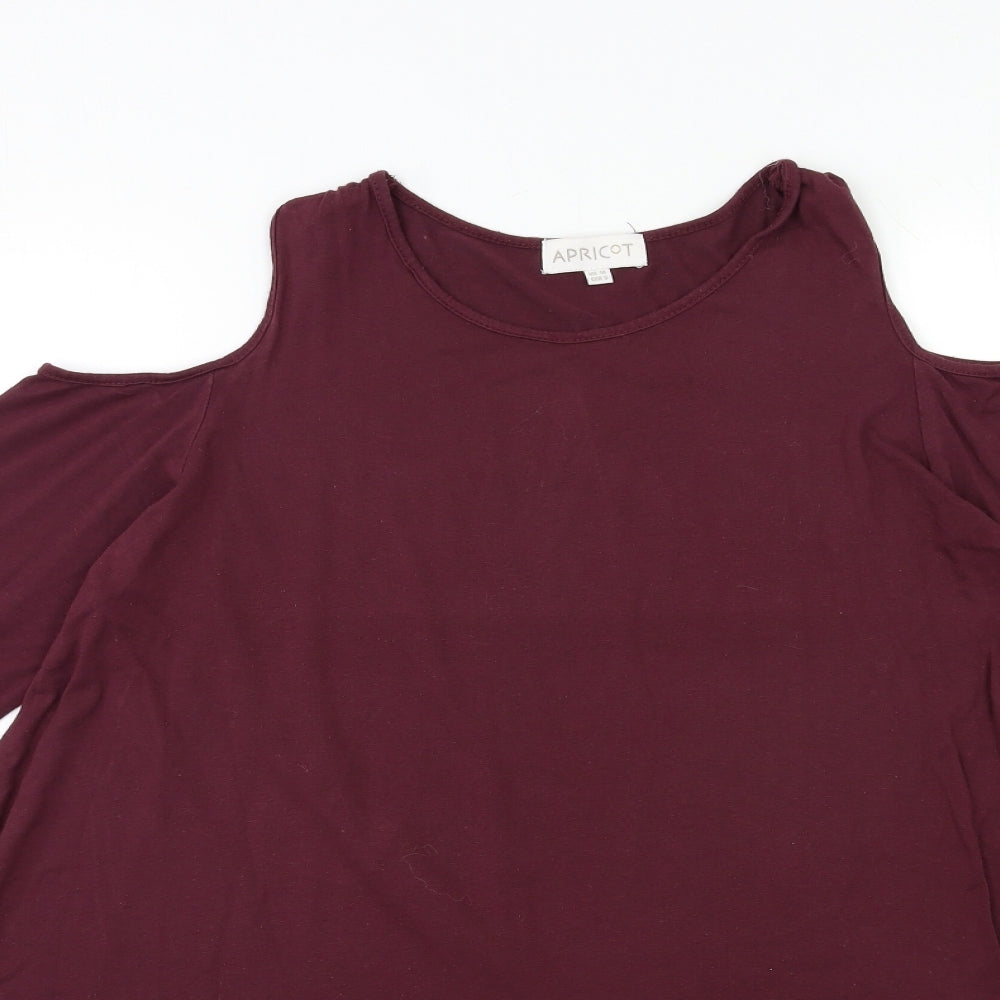Apricot Womens Red   Basic T-Shirt Size 10  - Open Shoulder