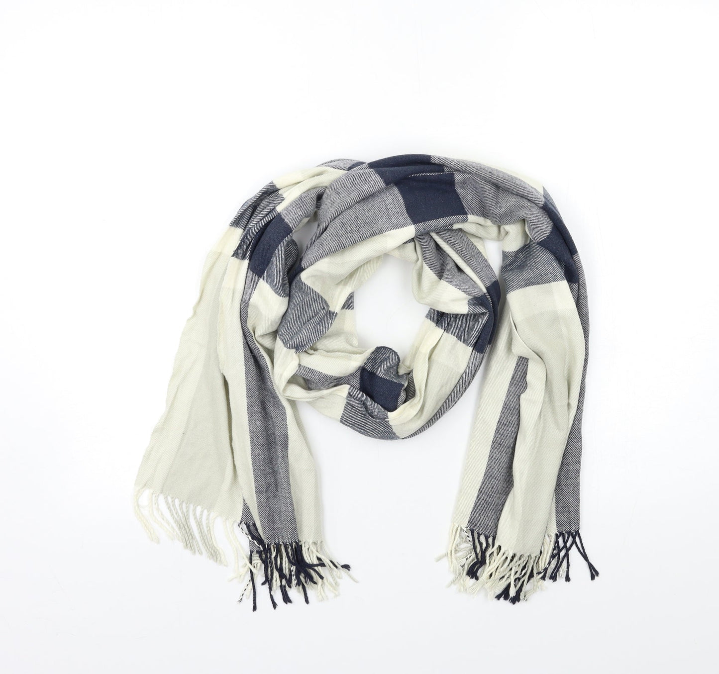 Preworn Womens Blue Check   Scarf