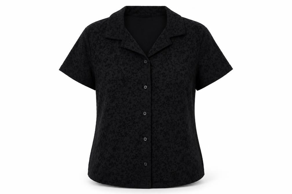 ragazza Womens Black Floral  Basic Button-Up Size XL