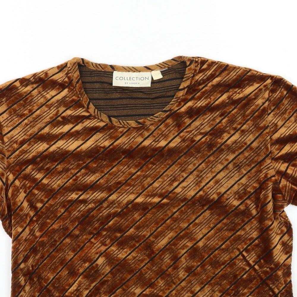 Lindex Womens Orange   Basic T-Shirt Size 6  - SIDE KNOT DETAIL