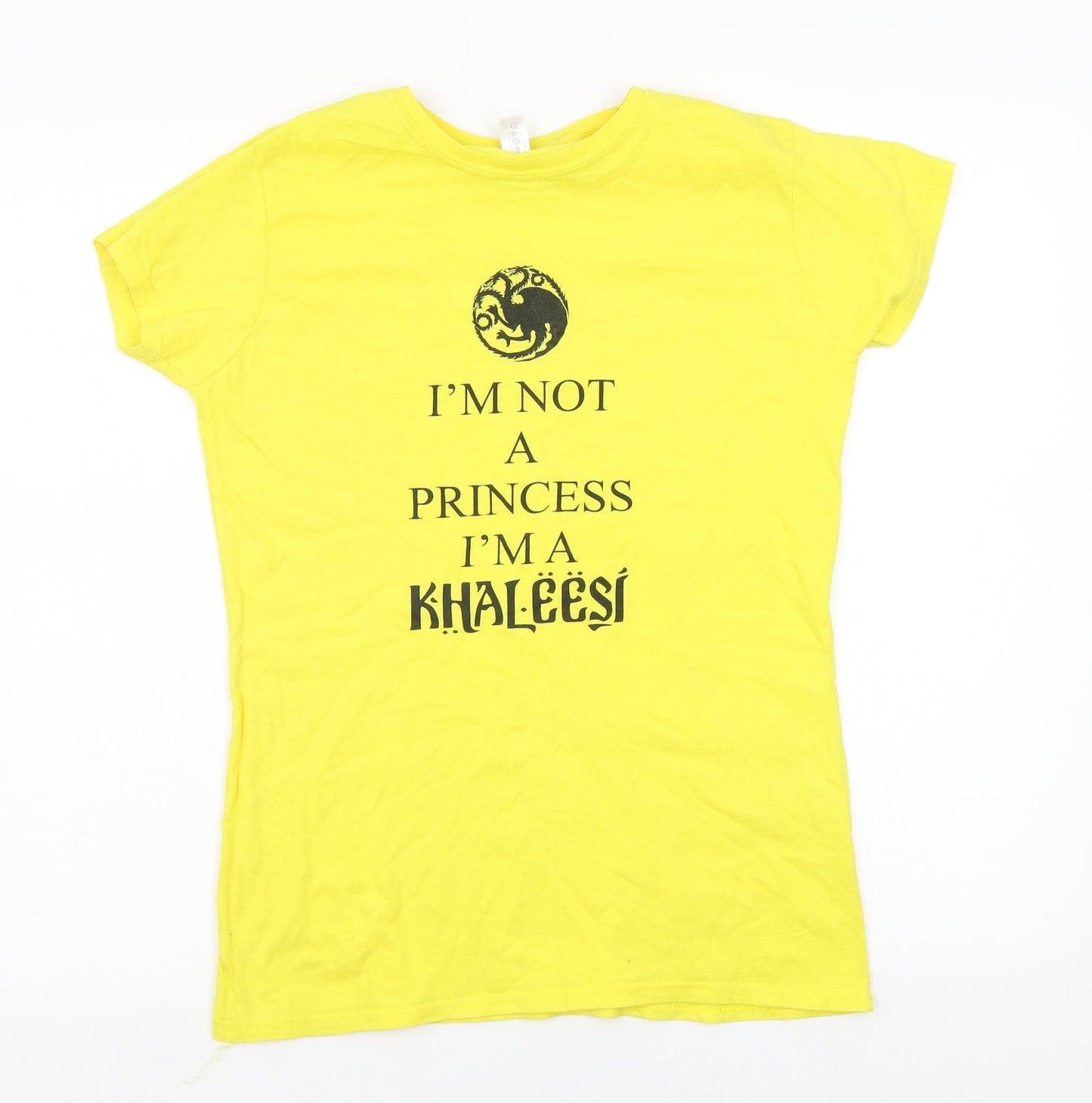 Gildan Womens Yellow   Basic T-Shirt Size L