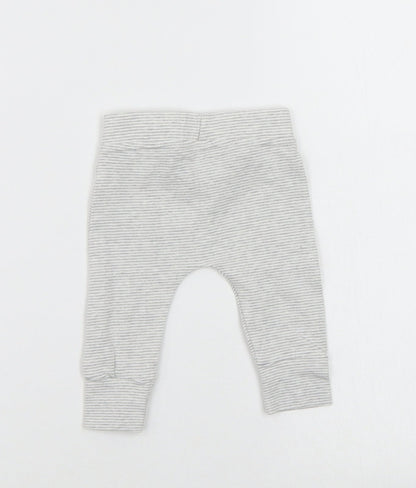 Back view of Asda George girls’ multicoloured striped jogger trousers, size 0-3, months