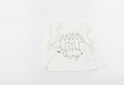 Additional front view of Studio Baby White Basic T-Shirt, size 0-3, Months