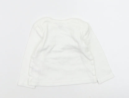 Back view of Studio Baby White Basic T-Shirt, size 0-3, Months
