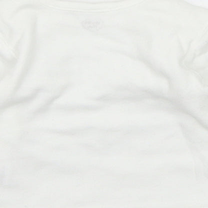 Brand and care label for Studio Baby White Basic T-Shirt, size 0-3, Months