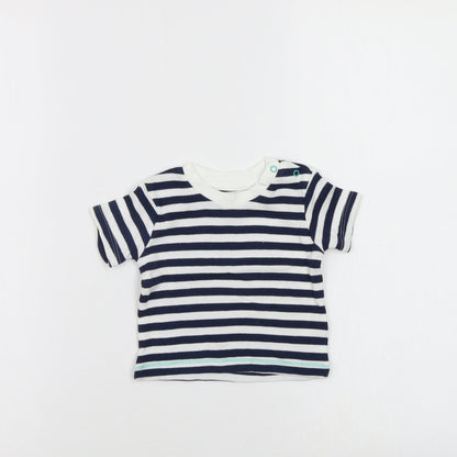 Additional front view of Very girls’ multicoloured striped basic t-shirt, size 0-3, months