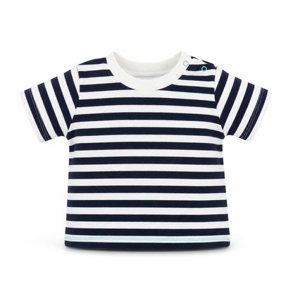 Front view of Very girls’ multicoloured striped basic t-shirt, size 0-3, months