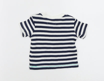 Back view of Very girls’ multicoloured striped basic t-shirt, size 0-3, months