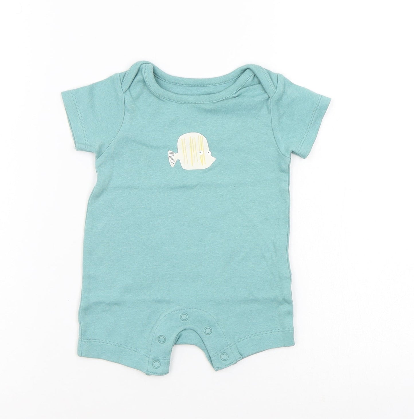 M&S Boys Green   Babygrow One-Piece Size 0-3 Months
