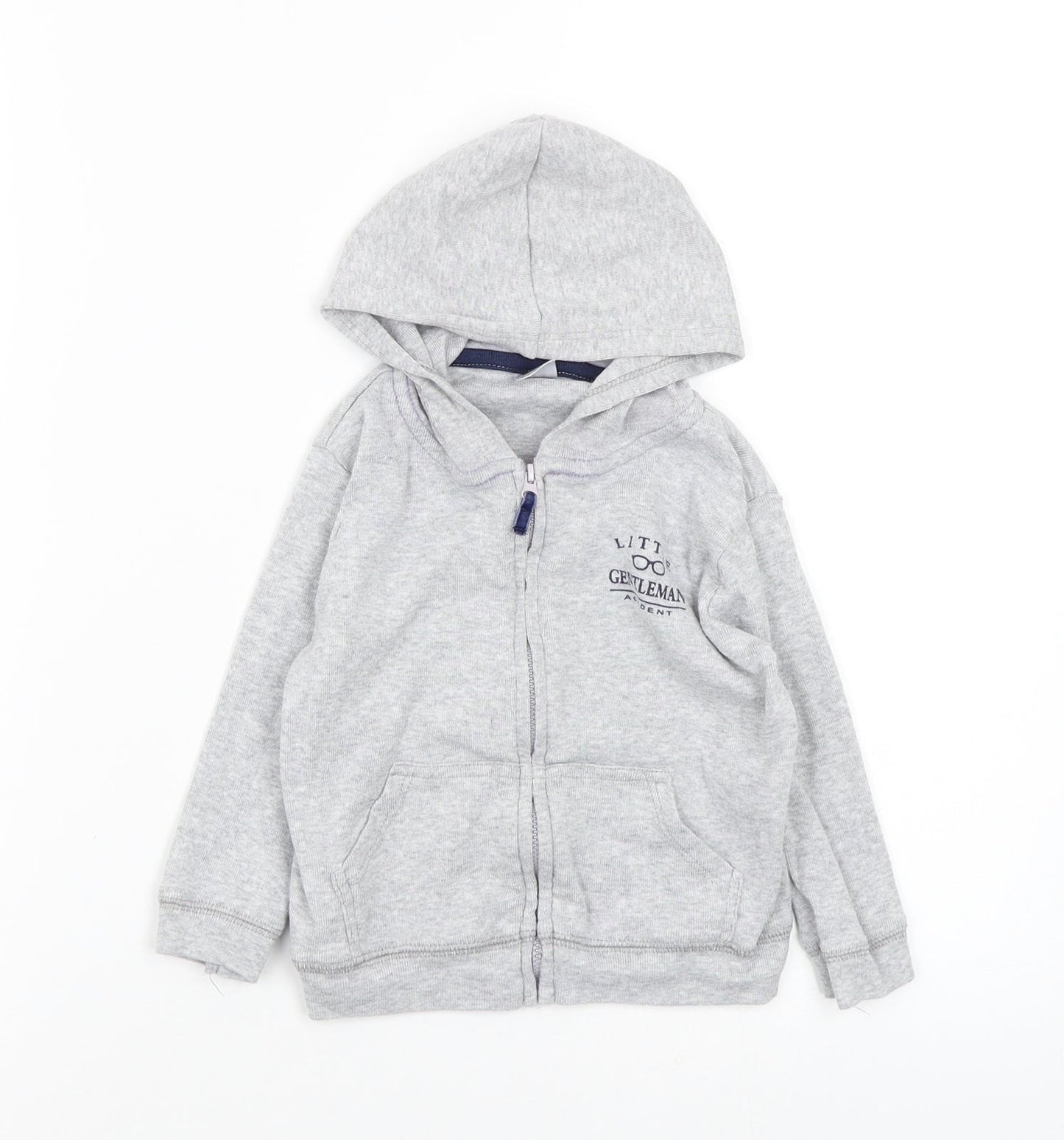 little gentelmen Boys Grey   Full Zip Jumper Size 24 Months