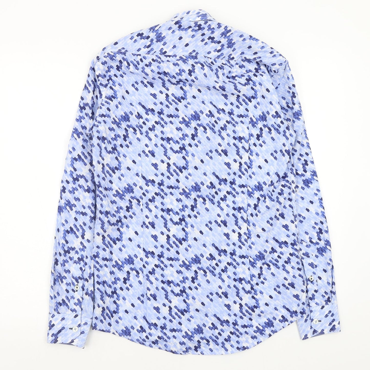 steel&jelly Mens Blue Geometric   Button-Up Size S