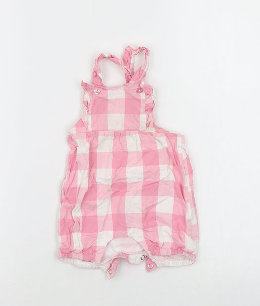 Asda George Girls Multicoloured Check  Dungaree One-Piece Size 3-6 Months