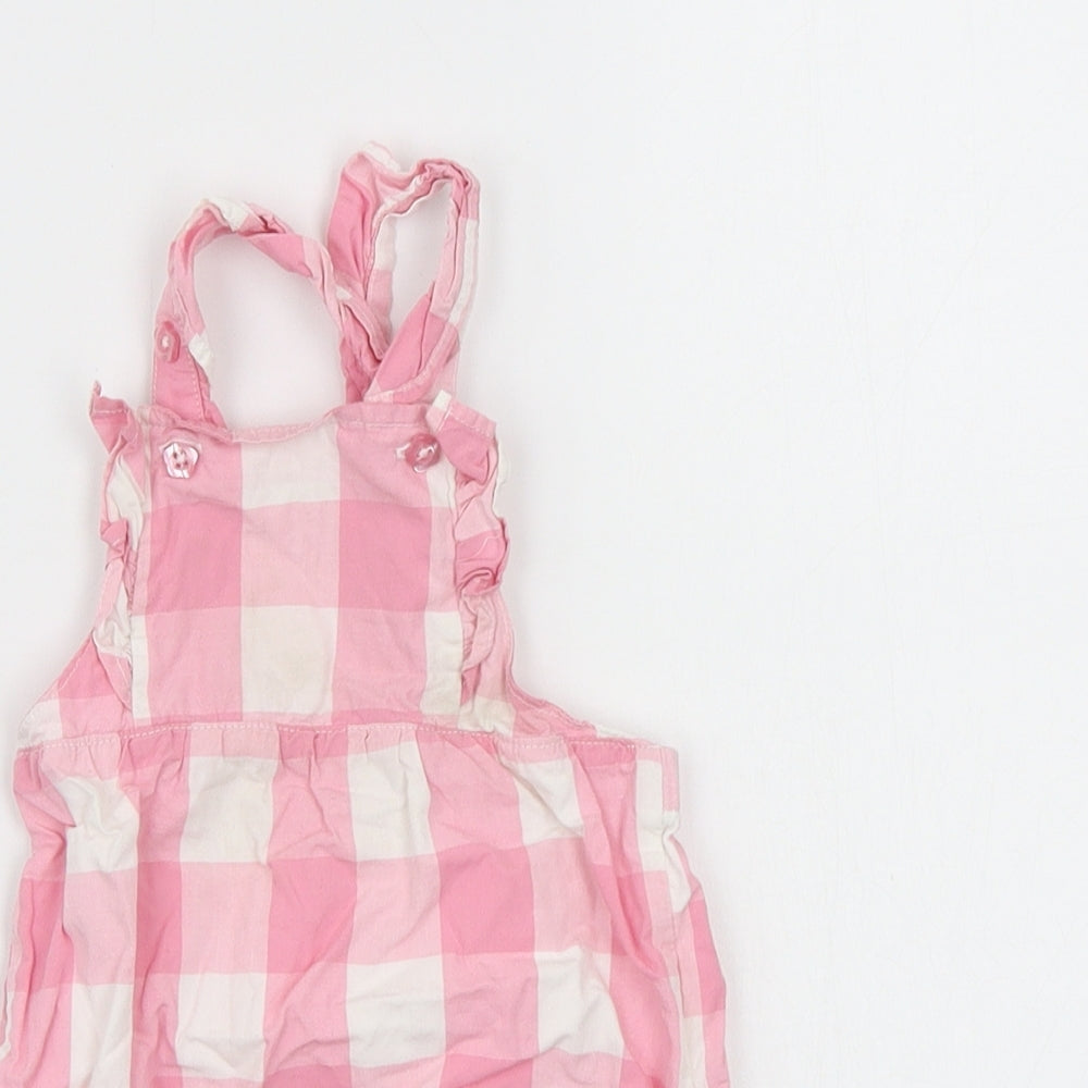 Asda George Girls Multicoloured Check  Dungaree One-Piece Size 3-6 Months