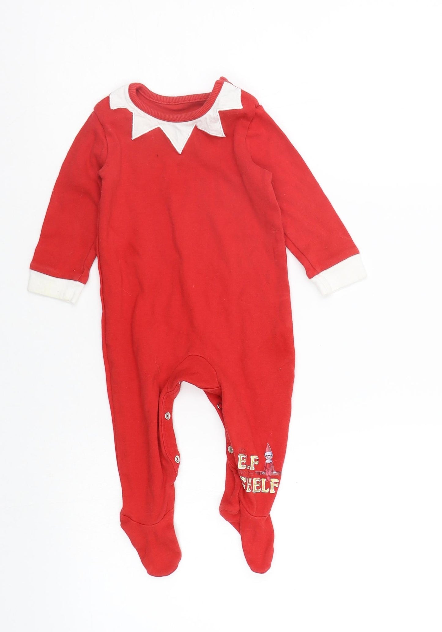 Asda George Baby Red Solid  Babydoll One Piece Size 6-9 Months  - babygrow