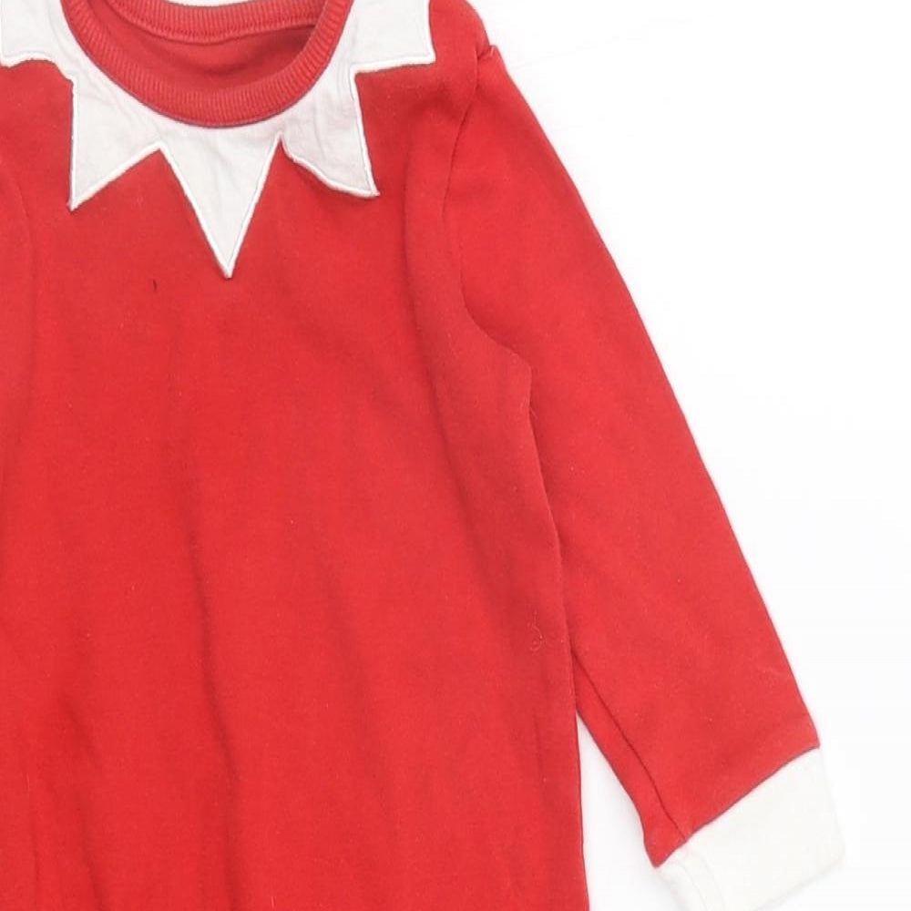 Asda George Baby Red Solid  Babydoll One Piece Size 6-9 Months  - babygrow
