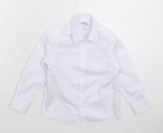 Marks and Spencer Boys White   Basic Button-Up Size 5-6 Years  - School