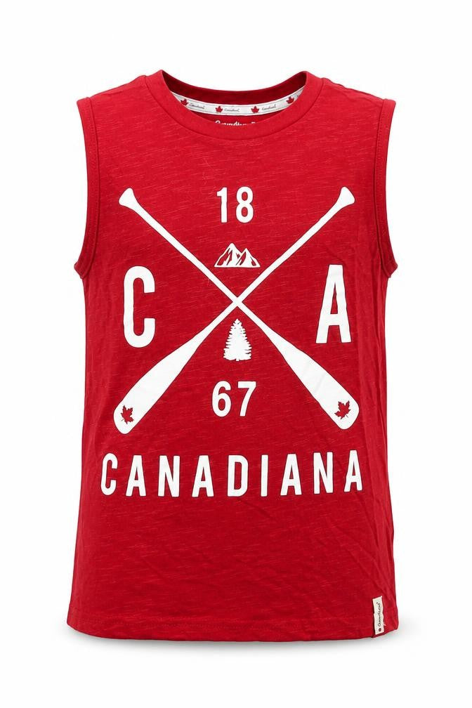Canadiana Boys Red   Basic Tank Size 7-8 Years