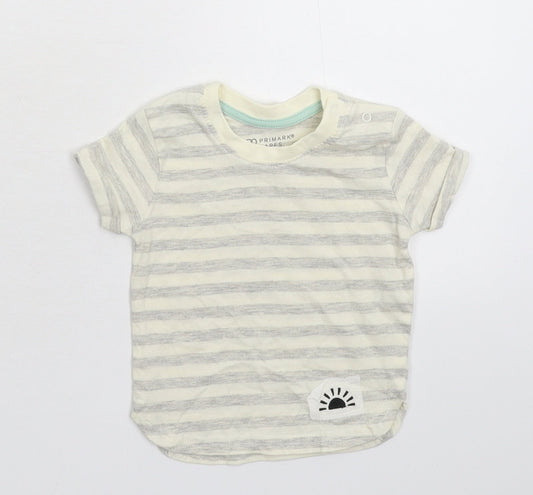 Primark Baby Grey Striped  Basic T-Shirt Size 3-6 Months