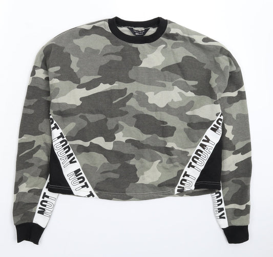 New Look Girls Multicoloured Camouflage  Pullover Sweatshirt Size 14-15 Years